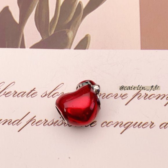 Pandora Metallic Red Christmas Heart Charm - Picture 3 of 6